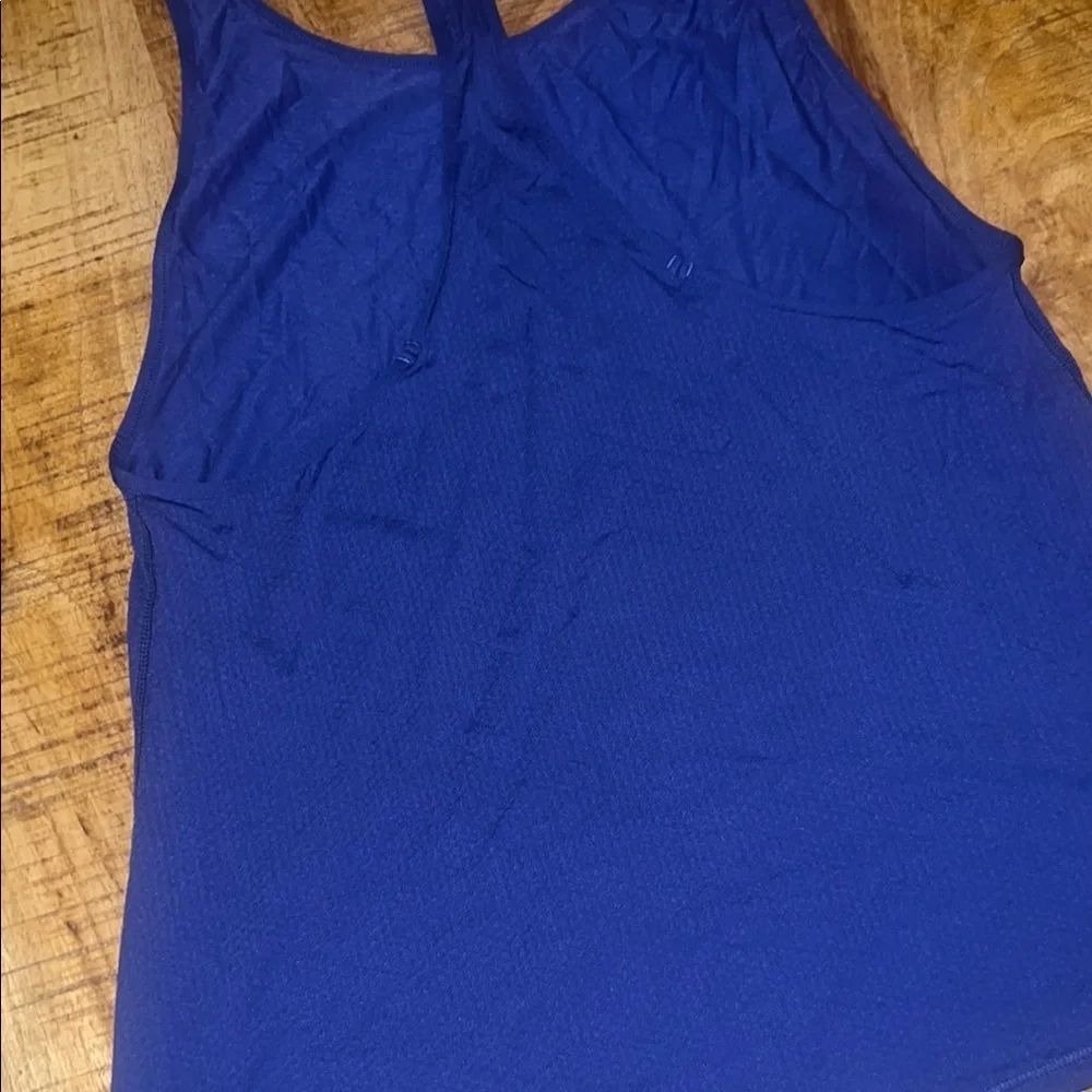 Lululemon Athletica Blue Backless Fitted Tank Top